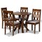Baxton Studio Elaine Grey Upholstered and Walnut Wood 5-Piece Dining Set 172-9878-10899 - alternate 8